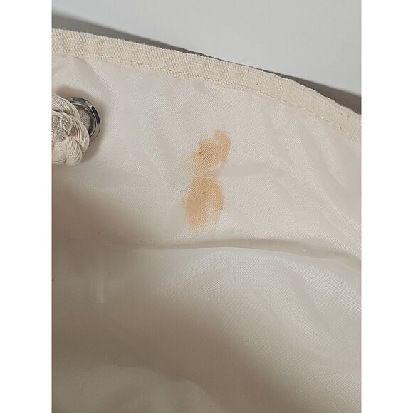 Corona Beer "Outside We Live" Braided Rope Handles Burlap Beach Bag 17.5"x11.5" - Picture 4 of 4